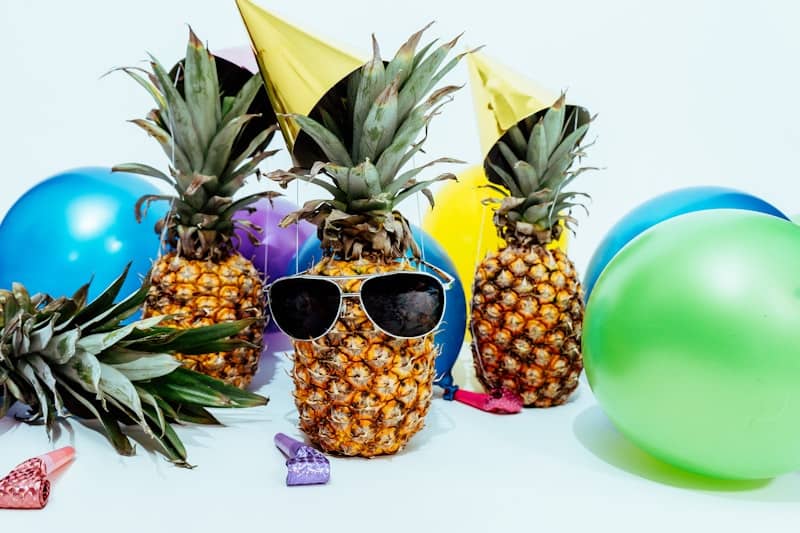 Birthday group celebrating with confetti-free decorations