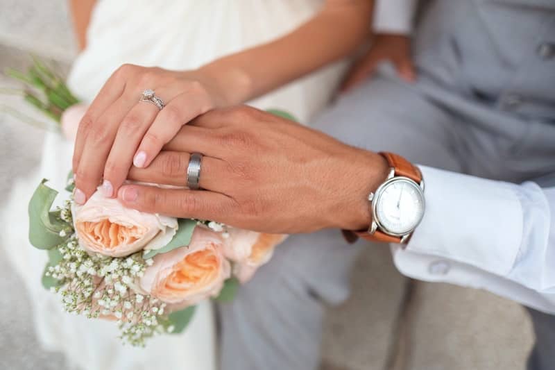 Wedding celebration reached by guest shuttle