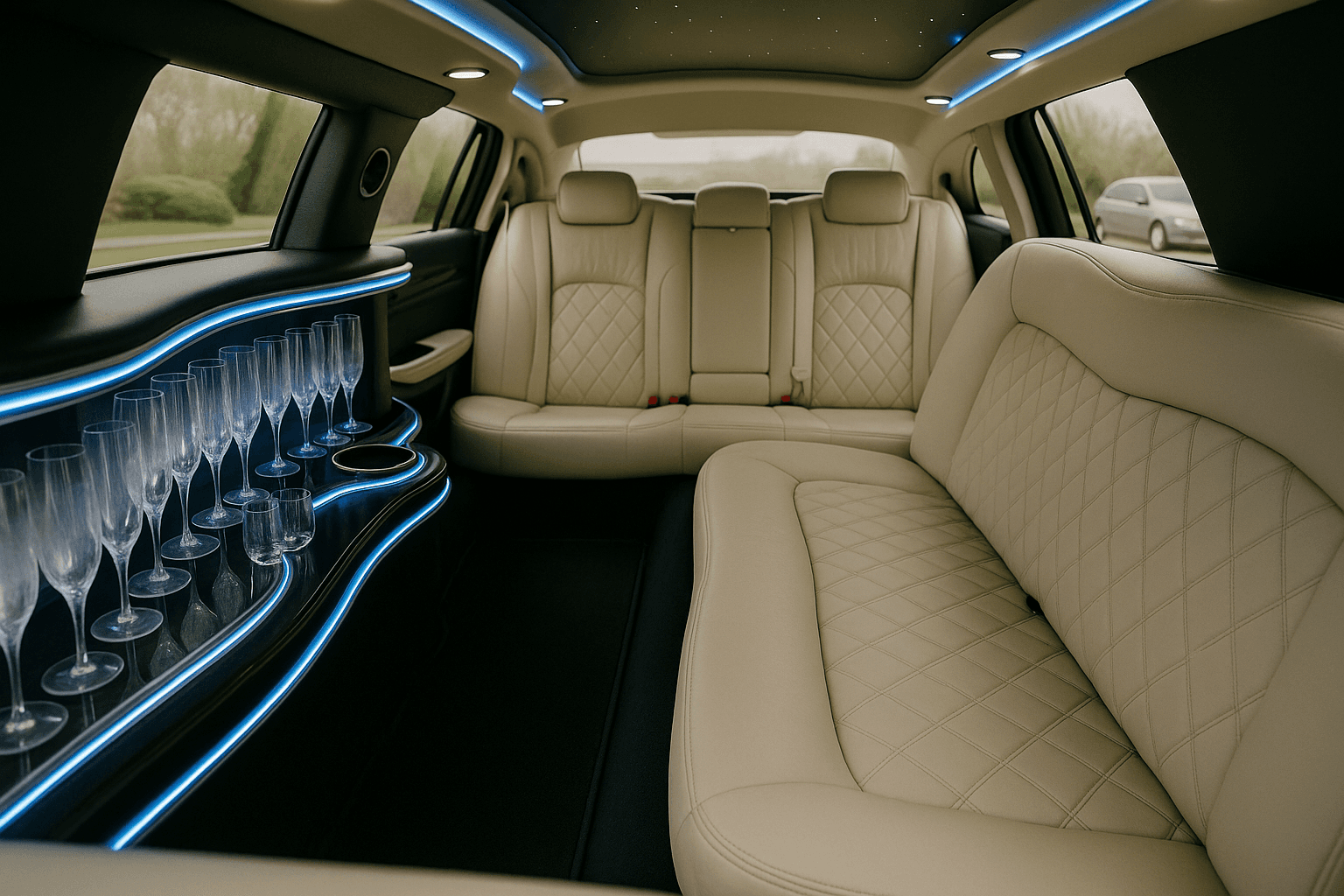 10 Passenger Lincoln Stretch Limousine exterior, a limousine available for rent in Fort Worth, TX