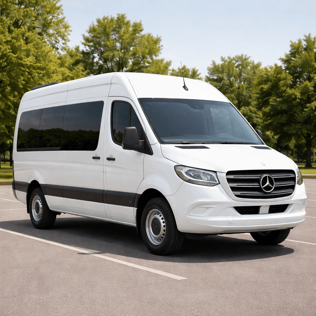 12 Passenger Limo Sprinter exterior, a limo sprinter available for rent in Fort Worth, TX