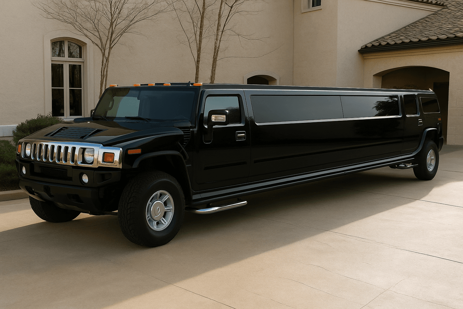 20 Passenger Limousine exterior, a limousine available for rent in Fort Worth, TX
