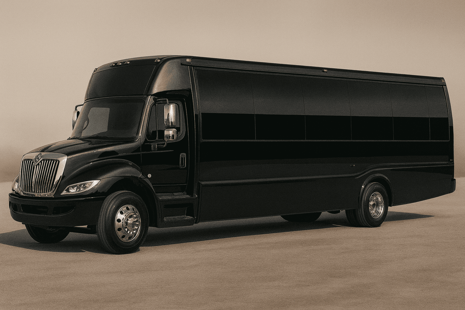 30 Passenger Party Bus exterior view, available for rent in Fort Worth, TX