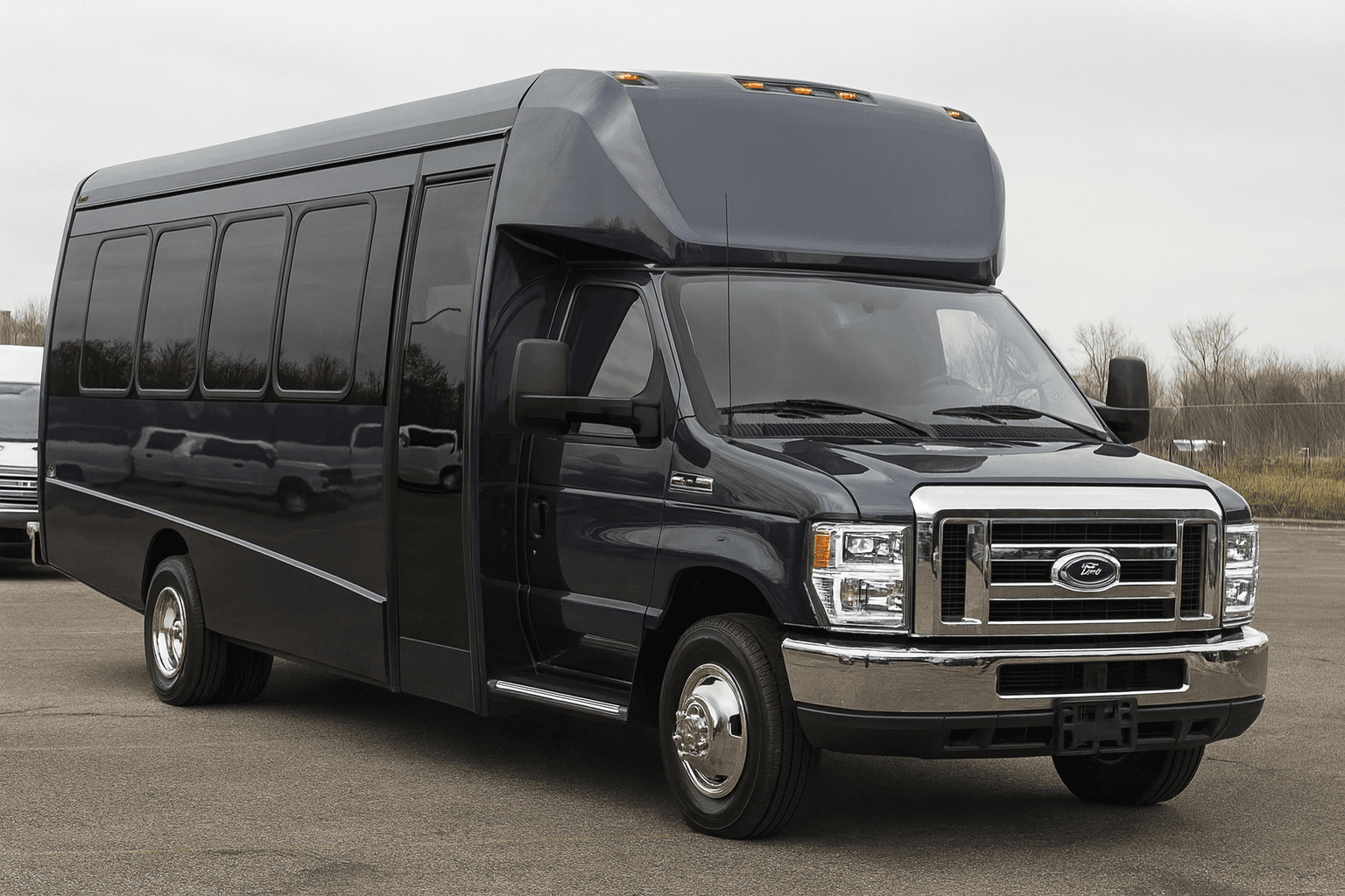32 Passenger Coach Bus exterior, a coach bus available for rent in Fort Worth, TX