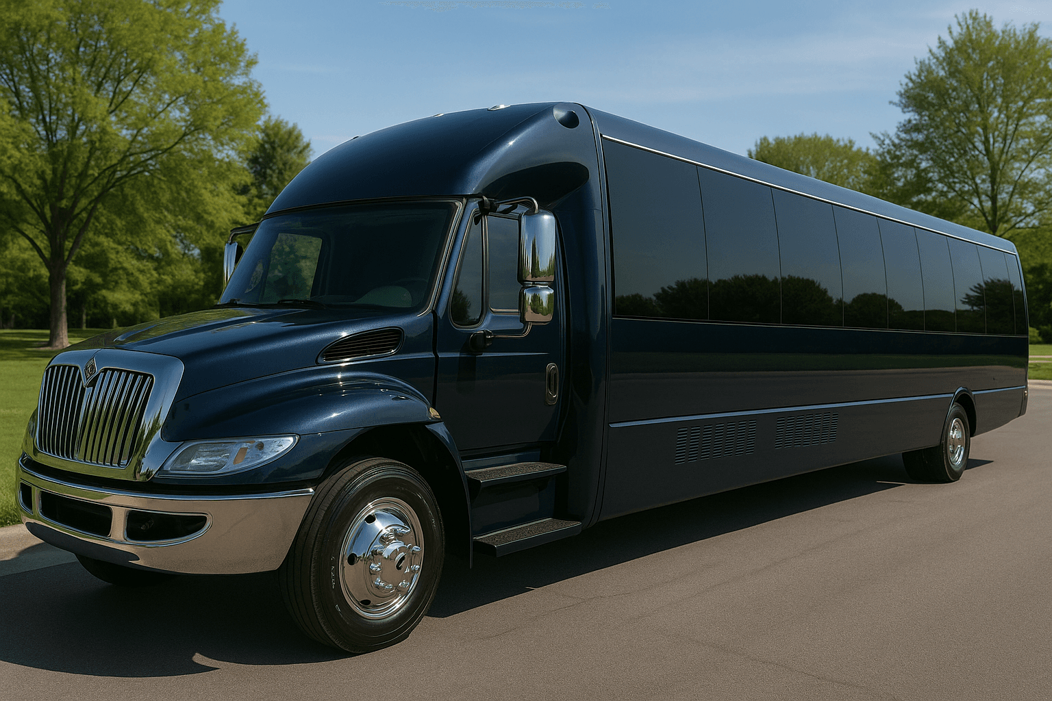 34 Passenger Party Bus exterior, a party bus available for rent in Fort Worth, TX