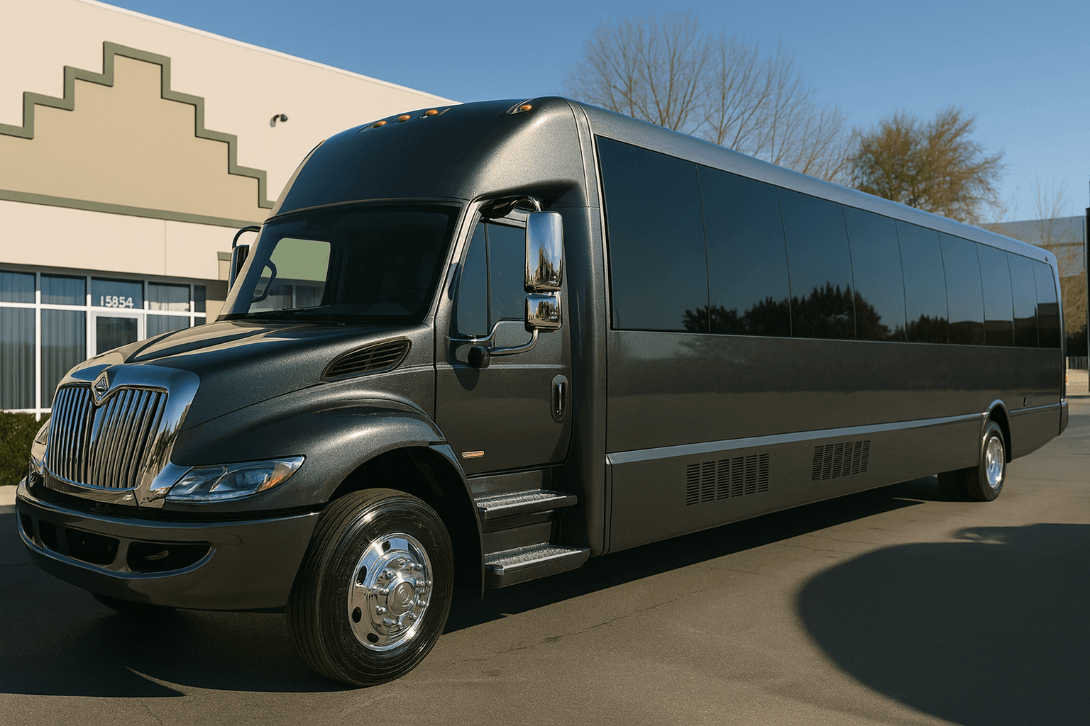 36 Passenger Party Bus exterior, a party bus available for rent in Fort Worth, TX