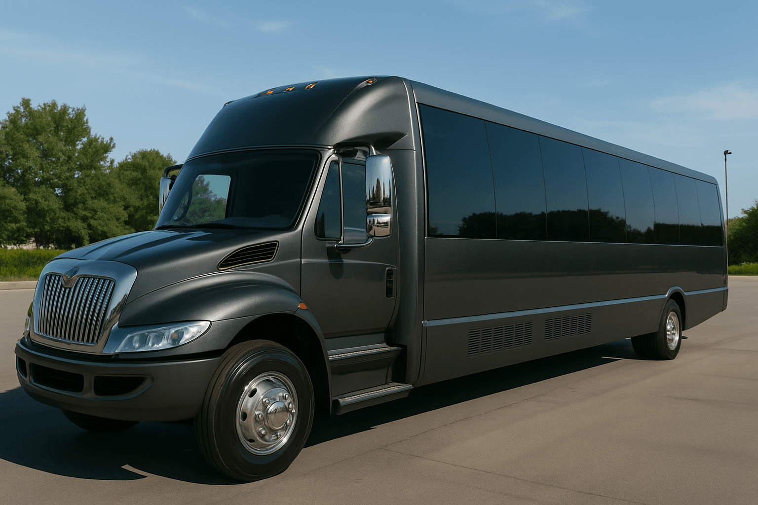 40 Passenger Party Bus exterior, a party bus available for rent in Fort Worth, TX
