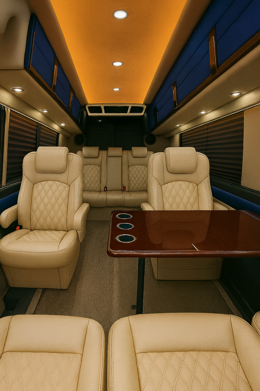 12 Passenger Executive Sprinter interior view — Executive Seating, Climate Control