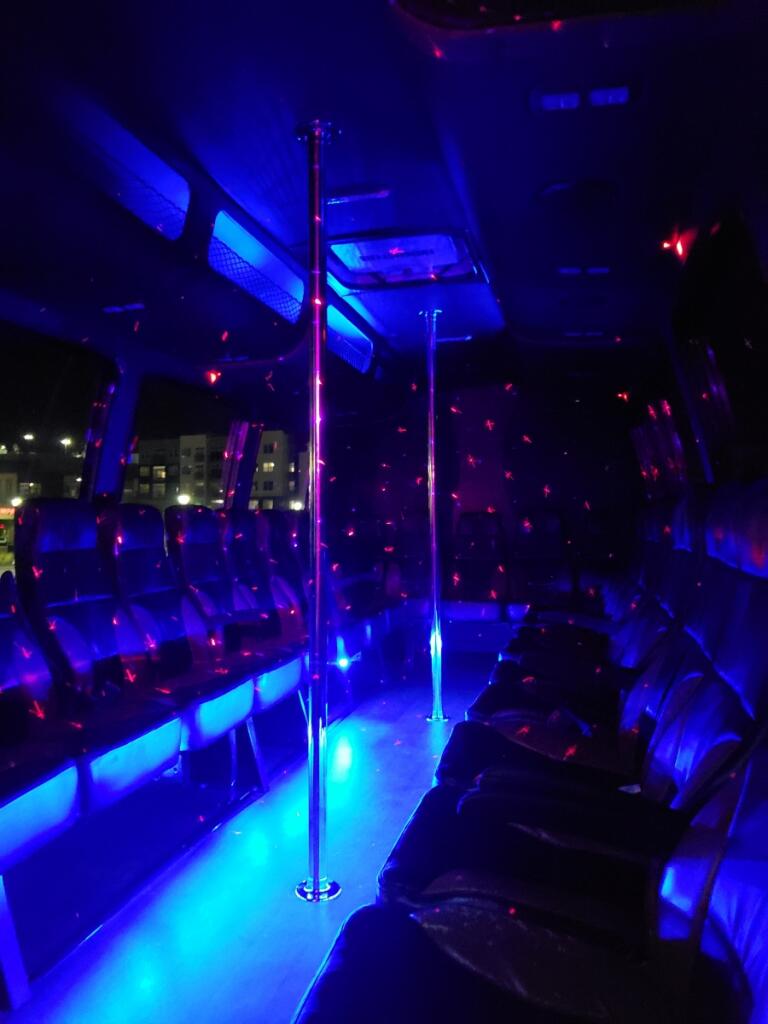 23 Passenger Party Bus with 2 Poles